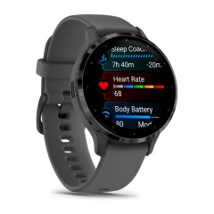 Умные часы Garmin Venu 3S 41mm Advanced GPS Smartwatch Pebble Gray с темно-серым ремешком