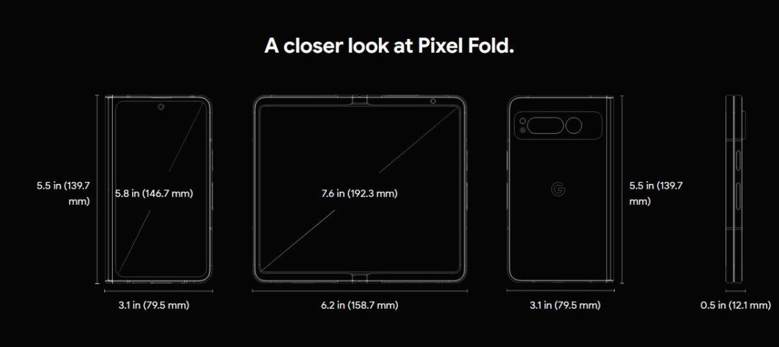 Смартфон Google Pixel Fold 12/256Gb Obsidian