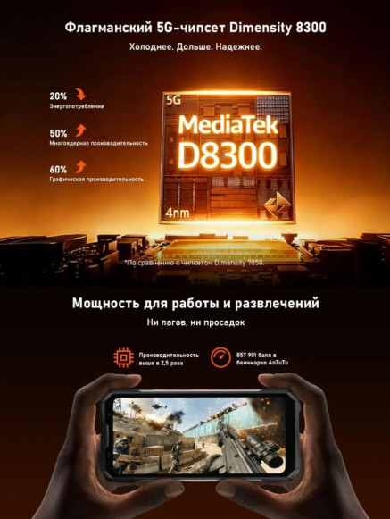 Смартфон Doogee V Max 2 16/512Gb Dusk Black