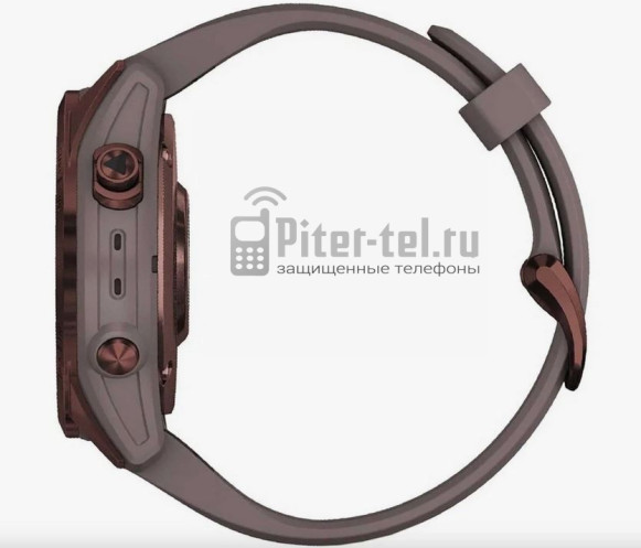 Умные часы Garmin Fenix 7S Sapphire Solar титановый темно-бронзовый с сланцево-серым силиконовым ремешком