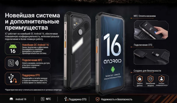 Смартфон AGM X7 6/256Gb Black