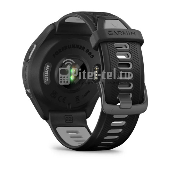 Умные часы Garmin Forerunner 965 черные, темно-серый DLC титановый безель, с черным ремешком
