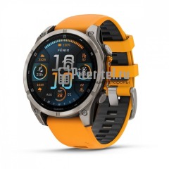 Умные часы Garmin Fenix 8 51mm Amoled Sapphire Lens DLC Титановый с оранжевый ремешком
