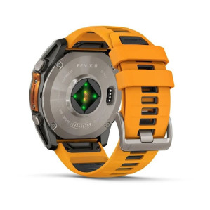 Умные часы Garmin Fenix 8 51mm Amoled Sapphire Lens DLC Титановый с оранжевый ремешком