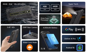 Смартфон Ulefone RugKing 2 Pro 4/64Gb Black