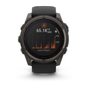 Умные часы Garmin Fenix 8 51mm Sapphire Solar Carbon Grey DLC Titanium с черным ремешком