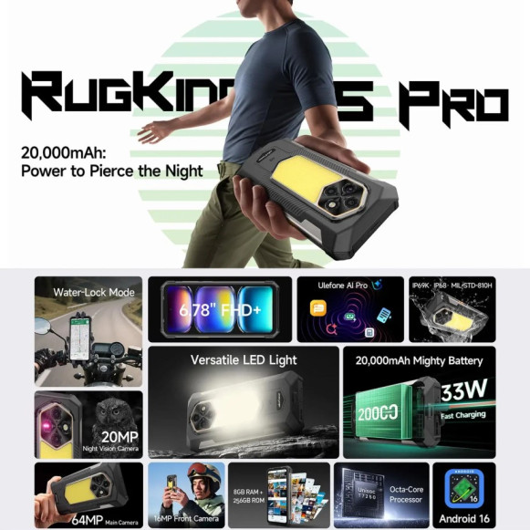 Смартфон Ulefone RugKing 5 Pro 8/256Gb Black