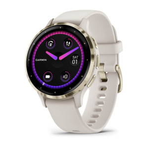 Умные часы Garmin Venu 3S 41mm Advanced GPS Smartwatch Ivory Gold со светло-бежевым ремешком
