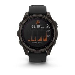 Умные часы Garmin Fenix 8 47mm Sapphire Solar Carbon Grey DLC Титановые с черным ремешком